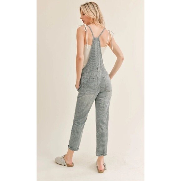 NWT-Anthropologie x Sage the Label Mood Ring Striped Denim Overalls Womens-Small - Picture 4 of 10